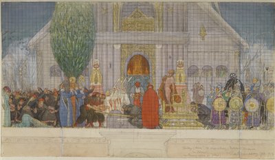 Boceto preparatorio para el Sacrificio de Midwinter de Carl Larsson